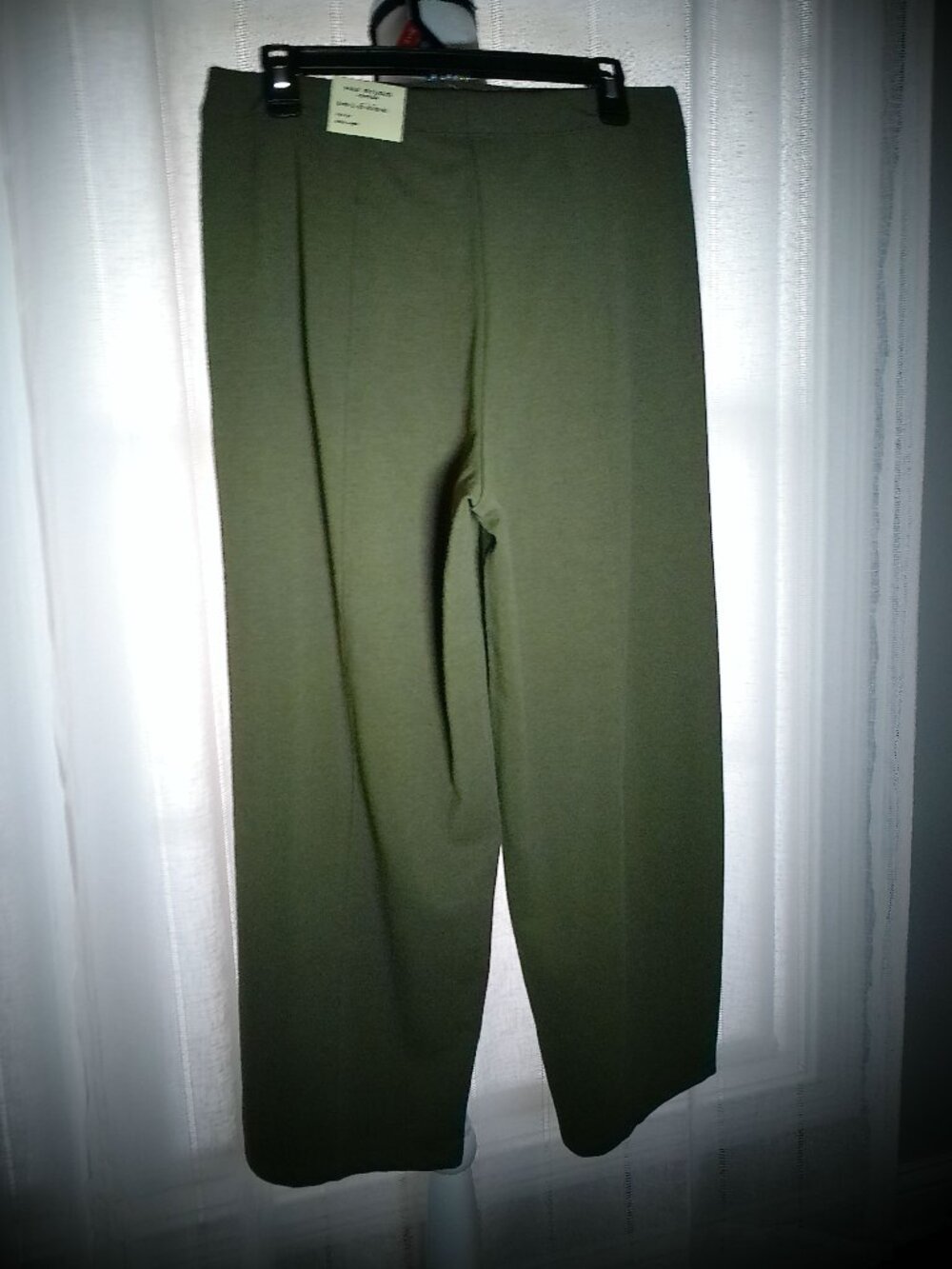 MAX STUDIO LONDON Stretch Waist High Waist Olive Green Barrel Leg Trousers L - Picture 3 of 14